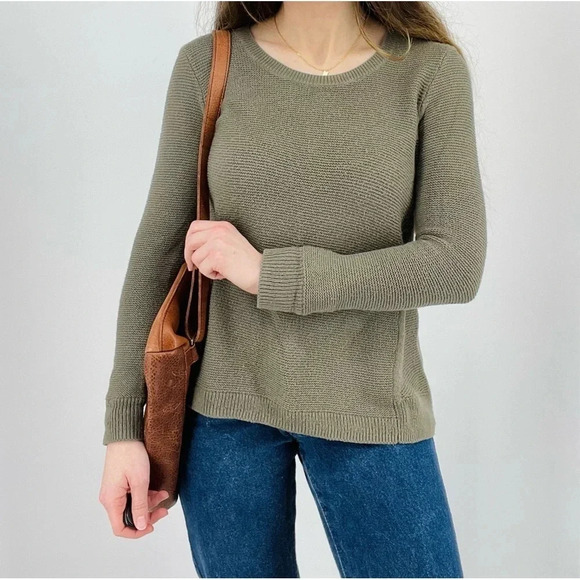 Madewell Knit Crewneck Sweater in Moss Green Size XS - Picture 1 of 5